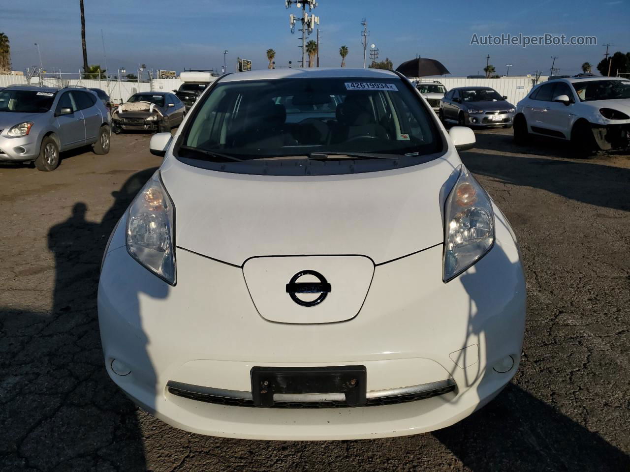 2015 Nissan Leaf S Белый vin: 1N4AZ0CP5FC308488