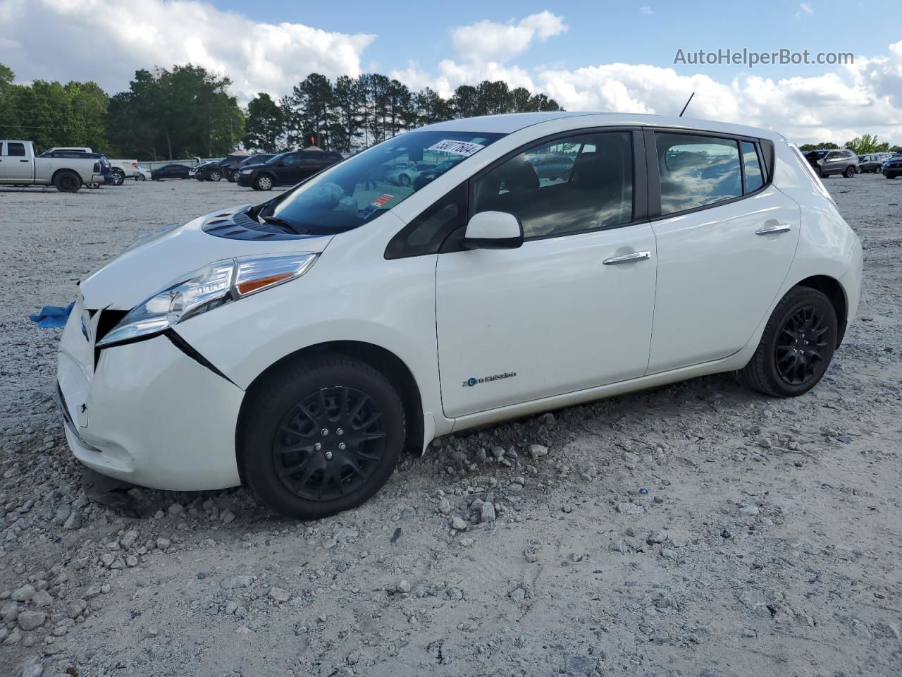 2015 Nissan Leaf S White vin: 1N4AZ0CP5FC308653