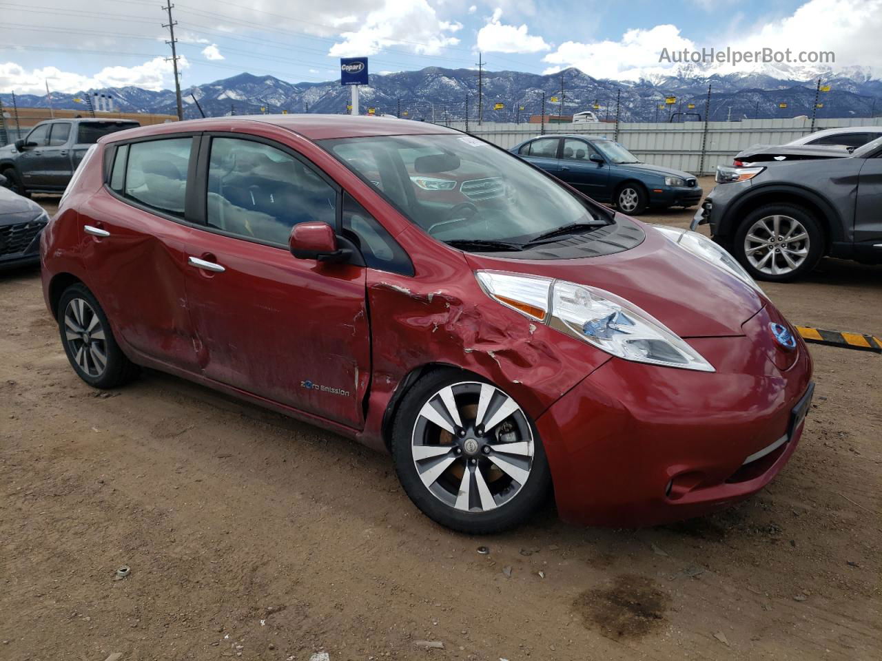 2015 Nissan Leaf S Красный vin: 1N4AZ0CP5FC313951