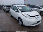 2015 Nissan Leaf S White vin: 1N4AZ0CP5FC316686