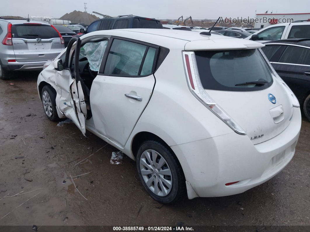 2015 Nissan Leaf S White vin: 1N4AZ0CP5FC316686