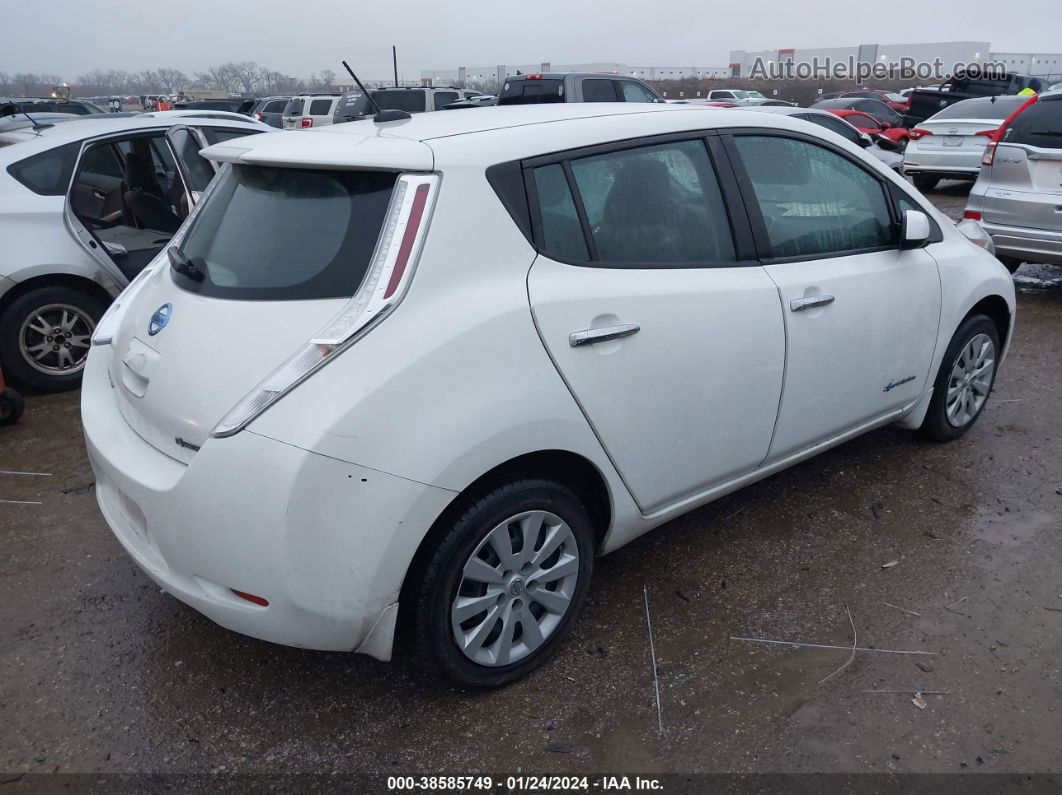 2015 Nissan Leaf S White vin: 1N4AZ0CP5FC316686