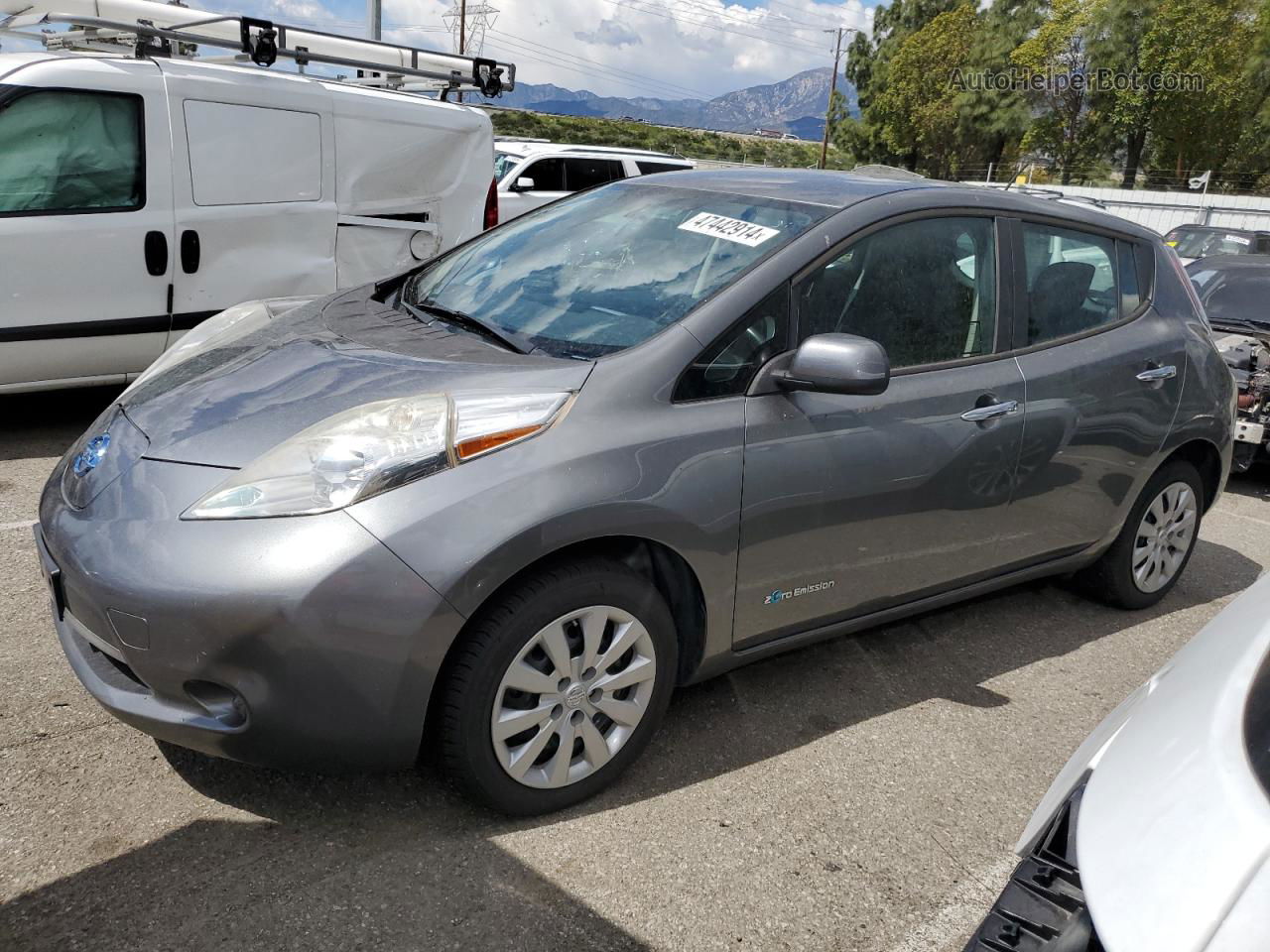 2015 Nissan Leaf S Gray vin: 1N4AZ0CP5FC317787