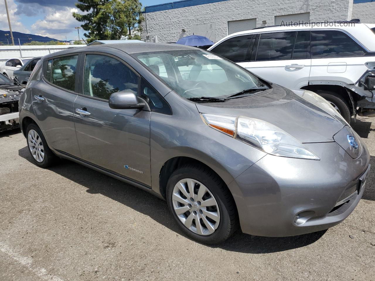 2015 Nissan Leaf S Gray vin: 1N4AZ0CP5FC317787