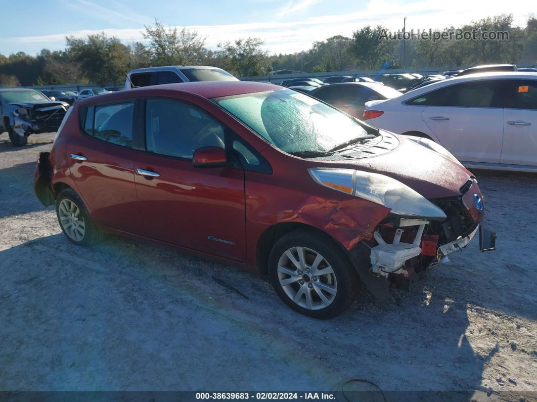 2015 Nissan Leaf S Red vin: 1N4AZ0CP5FC327753