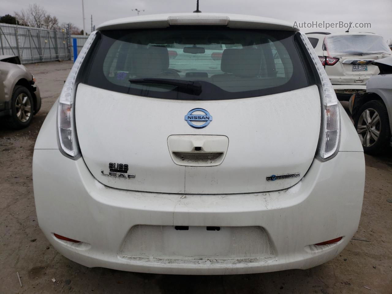 2015 Nissan Leaf S White vin: 1N4AZ0CP6FC300321