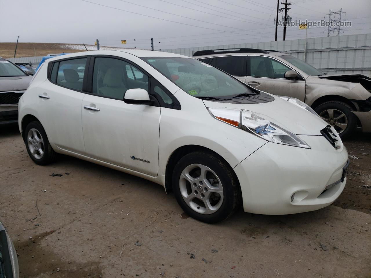 2015 Nissan Leaf S Белый vin: 1N4AZ0CP6FC300321