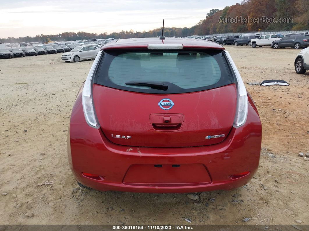 2015 Nissan Leaf S Red vin: 1N4AZ0CP6FC302389
