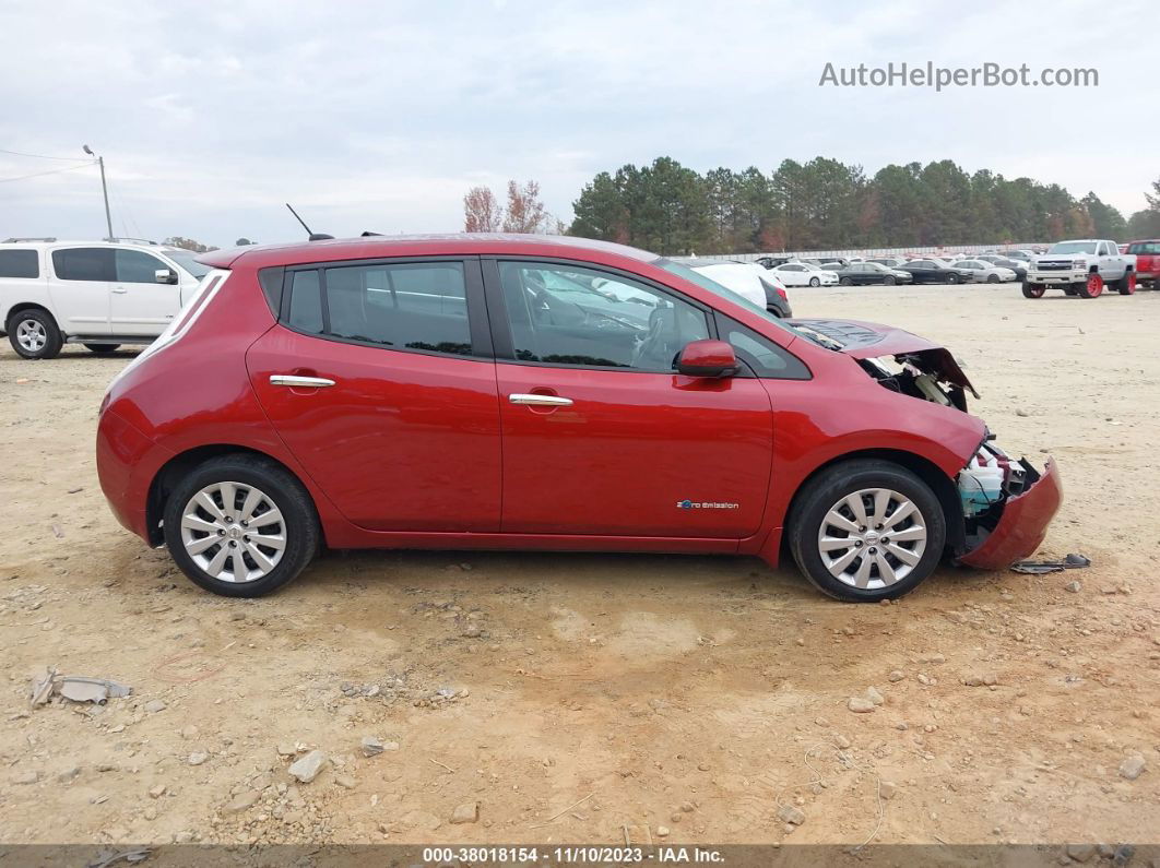 2015 Nissan Leaf S Red vin: 1N4AZ0CP6FC302389