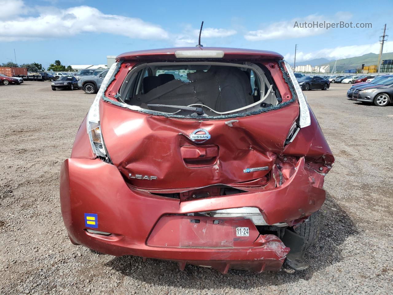 2015 Nissan Leaf S Red vin: 1N4AZ0CP6FC302411