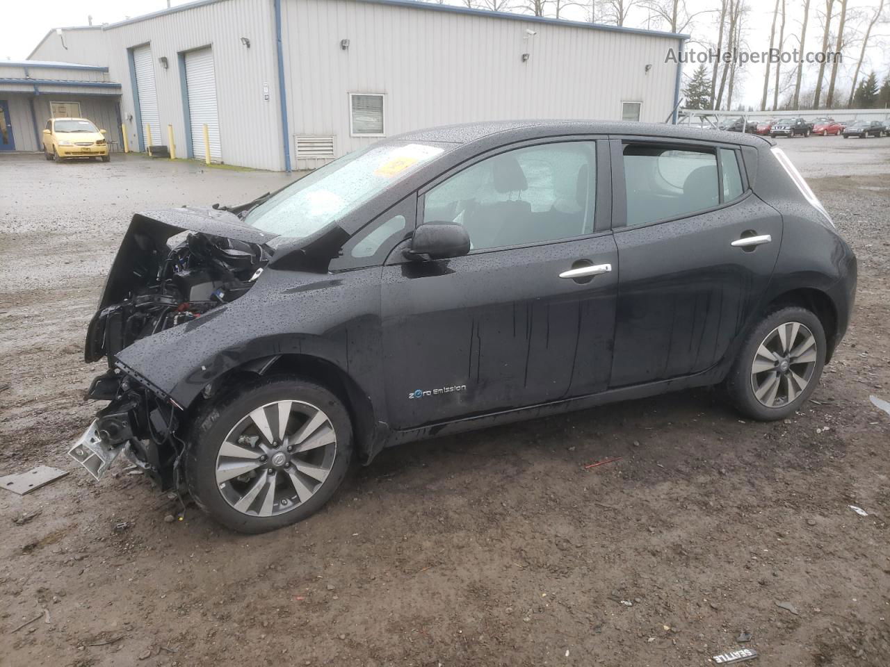 2015 Nissan Leaf S Black vin: 1N4AZ0CP6FC305437