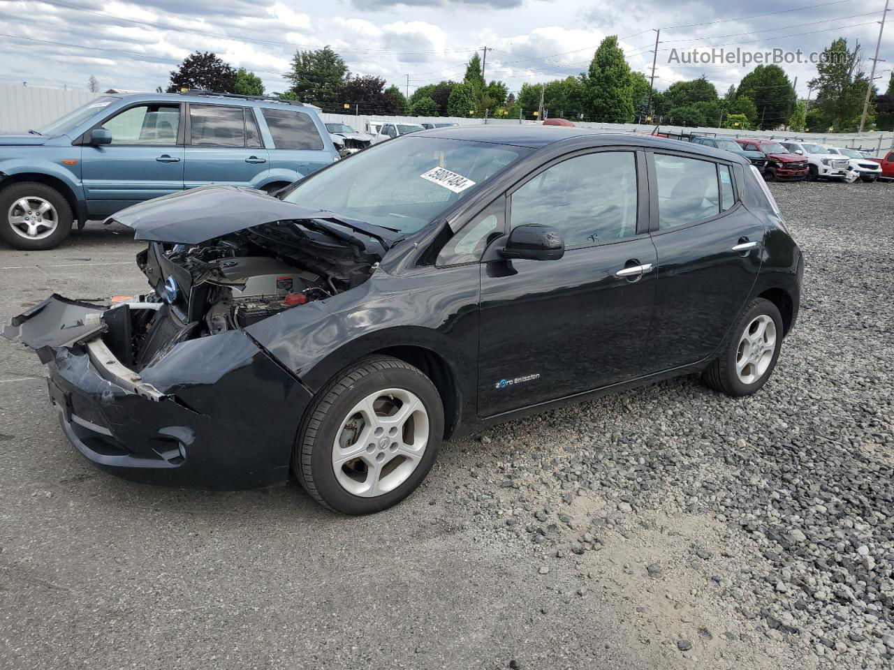 2015 Nissan Leaf S Black vin: 1N4AZ0CP6FC307270