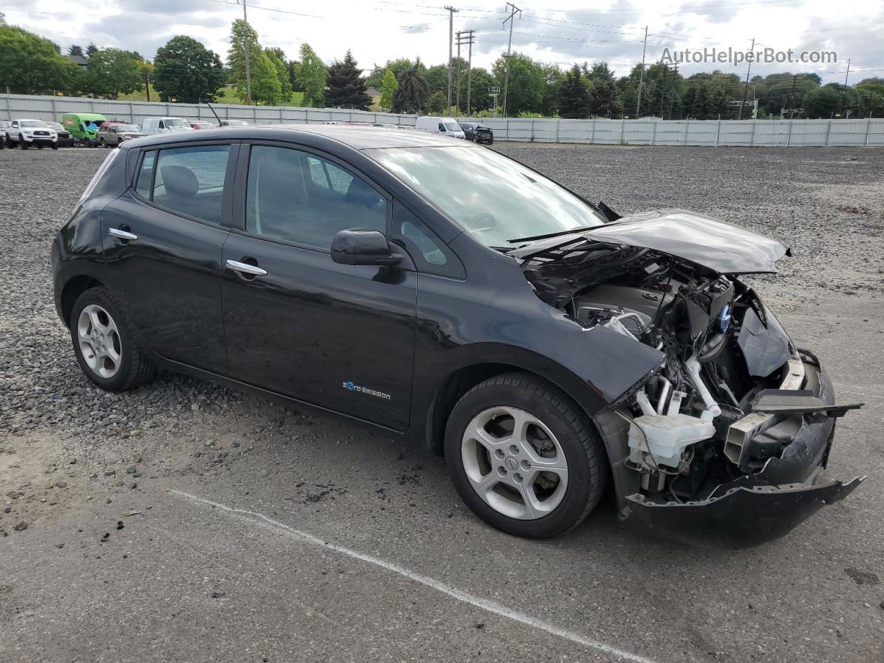 2015 Nissan Leaf S Black vin: 1N4AZ0CP6FC307270