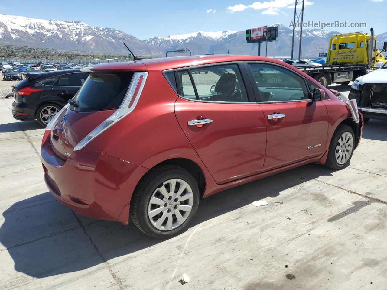 2015 Nissan Leaf S Red vin: 1N4AZ0CP6FC308791