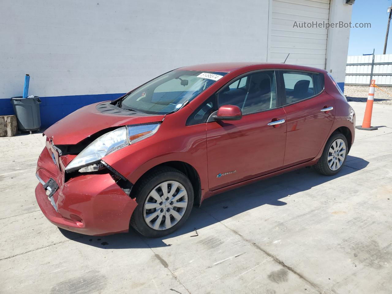 2015 Nissan Leaf S Red vin: 1N4AZ0CP6FC308791