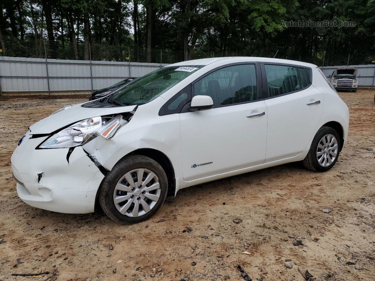 2015 Nissan Leaf S White vin: 1N4AZ0CP6FC314879