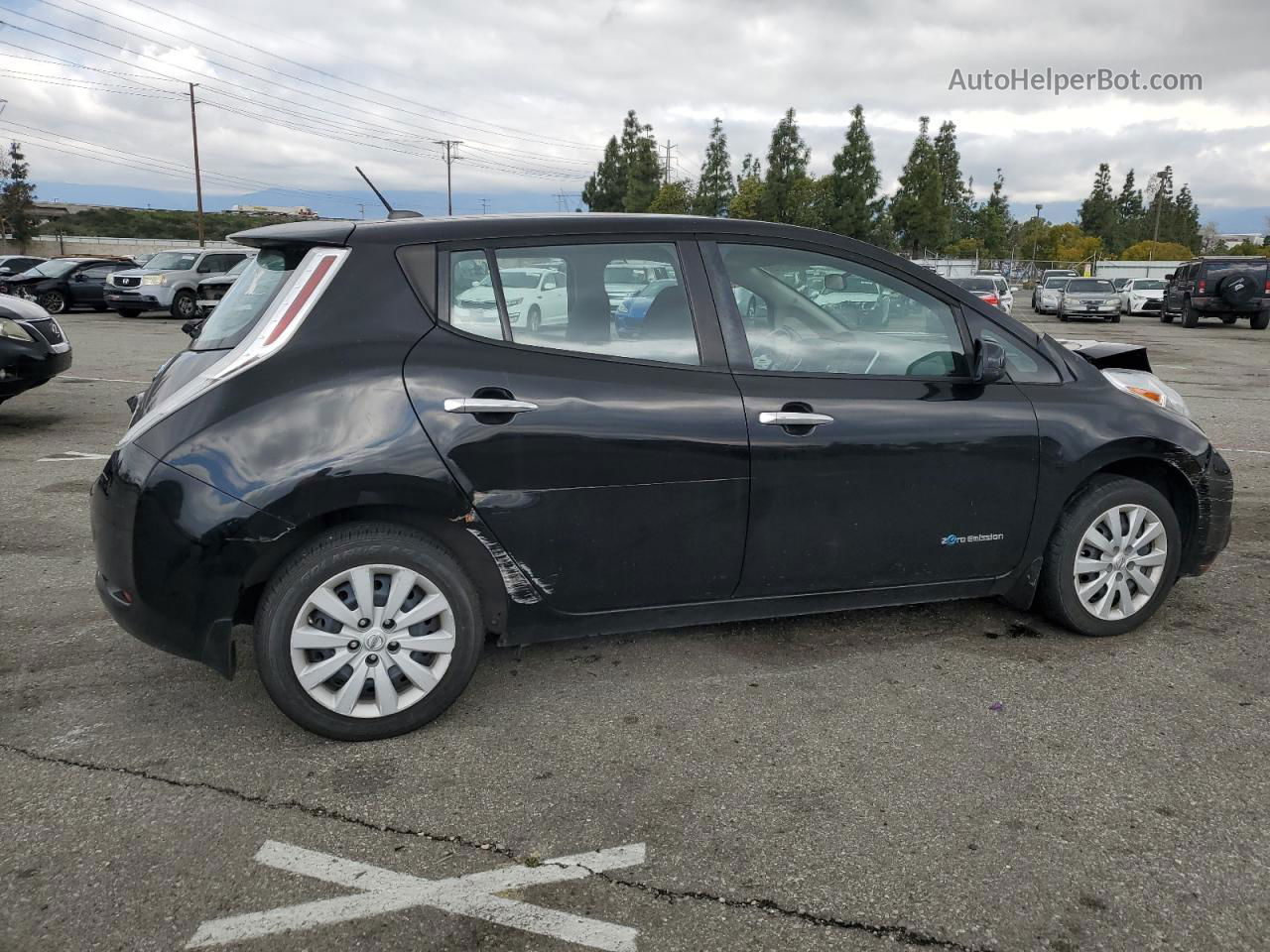 2015 Nissan Leaf S Черный vin: 1N4AZ0CP7FC300120