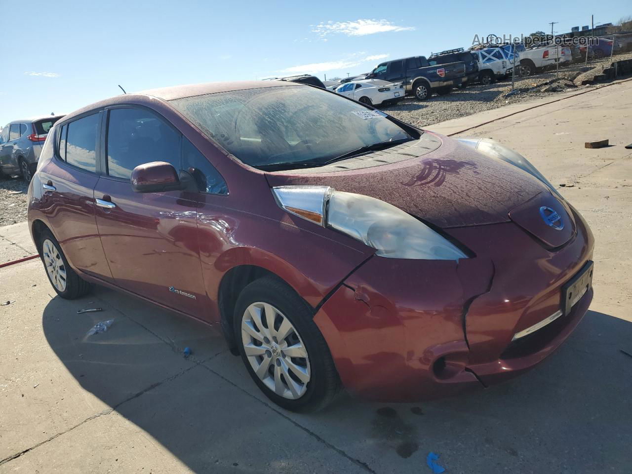 2015 Nissan Leaf S Red vin: 1N4AZ0CP7FC302403