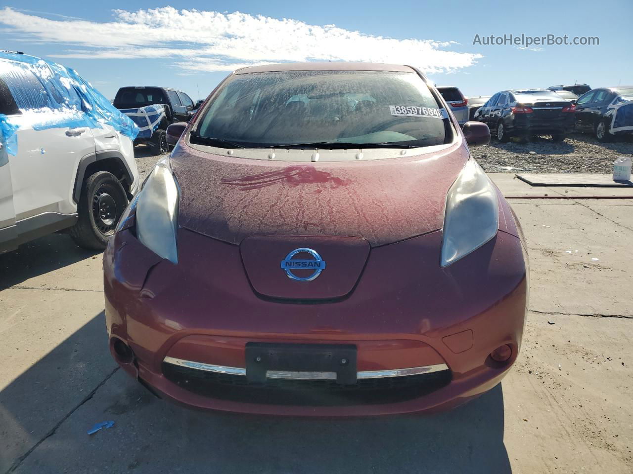 2015 Nissan Leaf S Red vin: 1N4AZ0CP7FC302403