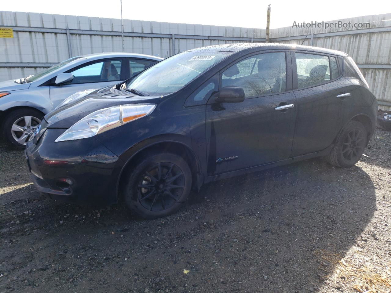 2015 Nissan Leaf S Black vin: 1N4AZ0CP7FC305527