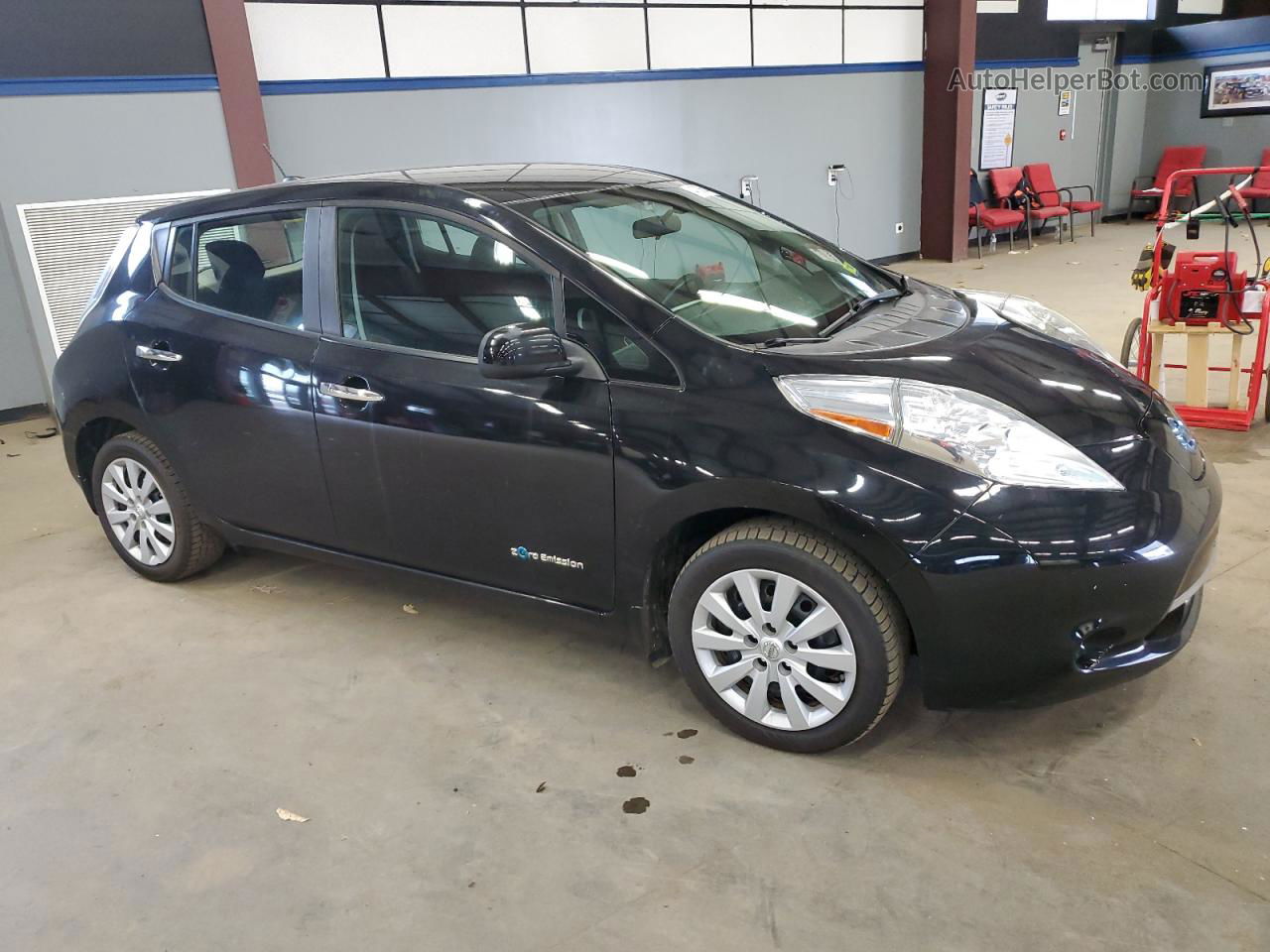 2015 Nissan Leaf S Black vin: 1N4AZ0CP7FC308816