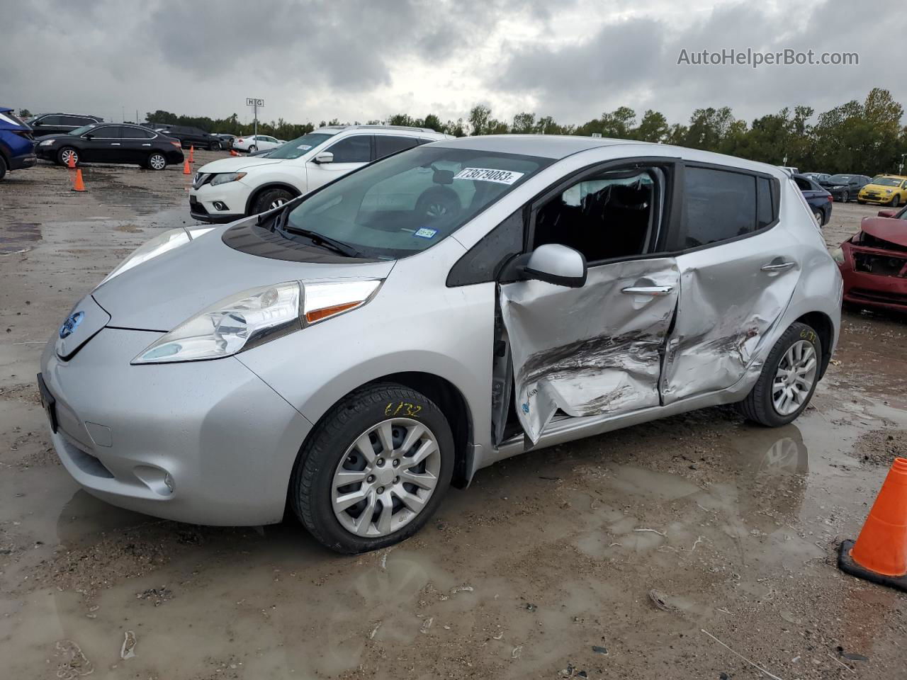 2015 Nissan Leaf S Silver vin: 1N4AZ0CP7FC311103