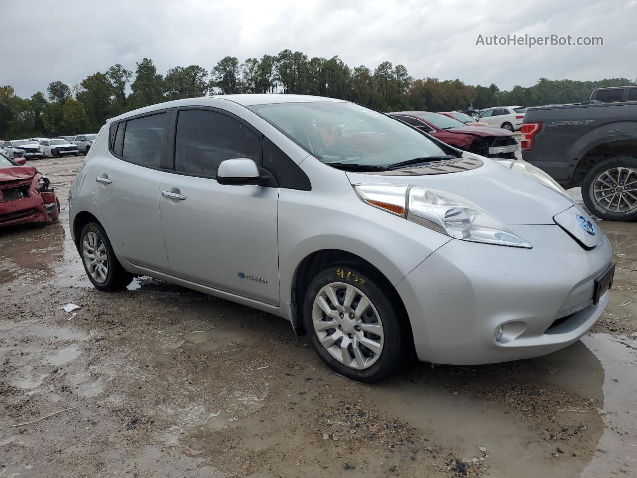 2015 Nissan Leaf S Silver vin: 1N4AZ0CP7FC311103