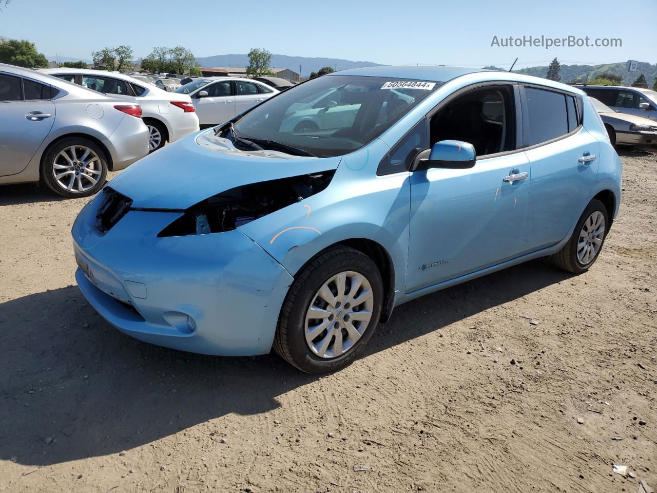 2015 Nissan Leaf S Синий vin: 1N4AZ0CP7FC316043