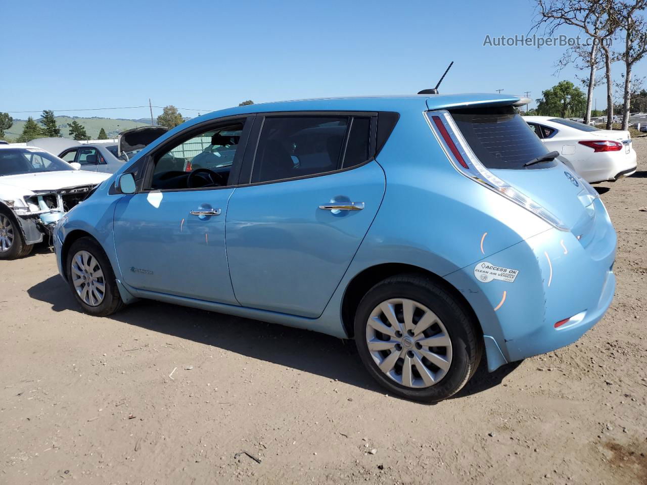 2015 Nissan Leaf S Синий vin: 1N4AZ0CP7FC316043