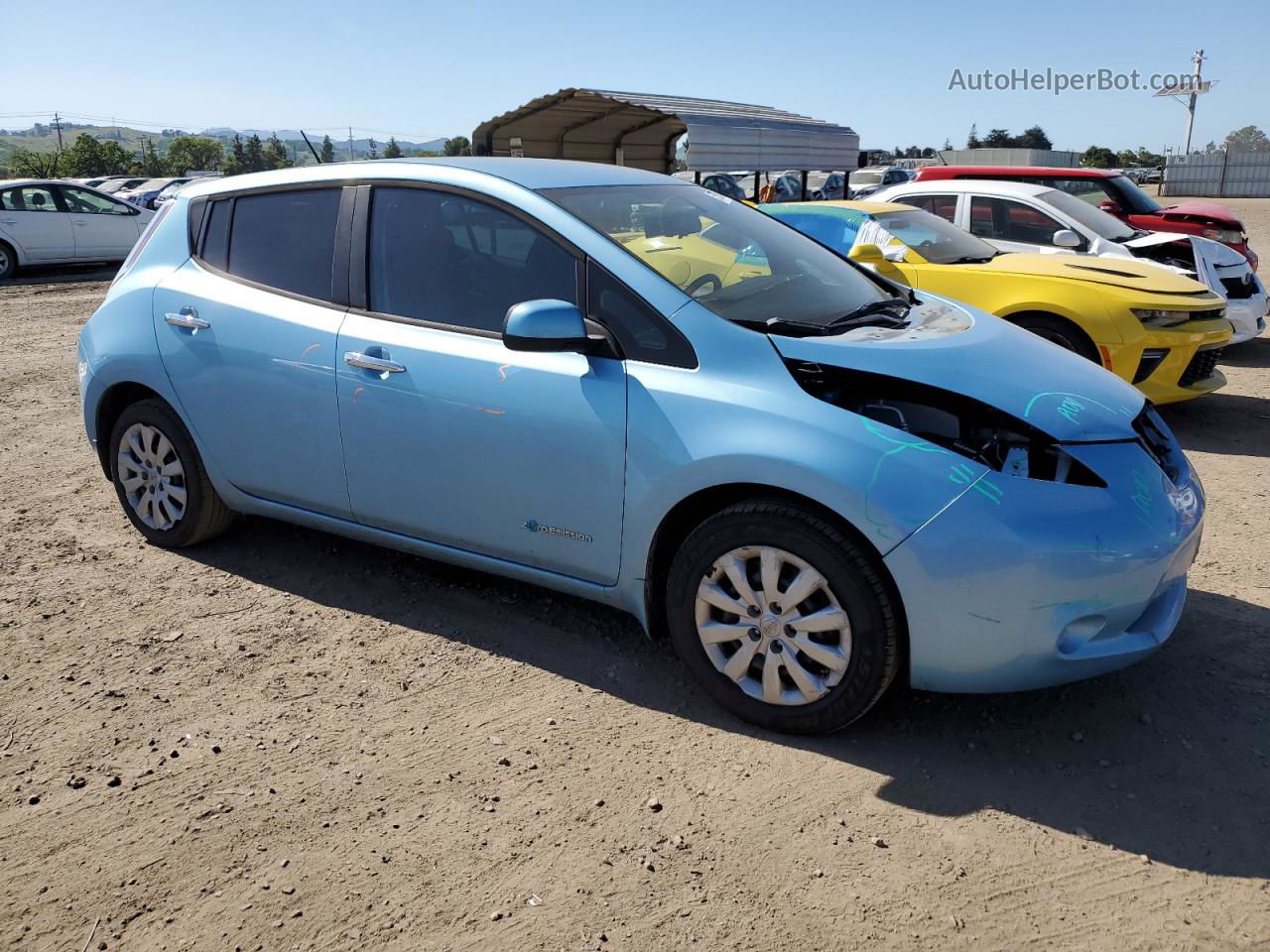 2015 Nissan Leaf S Синий vin: 1N4AZ0CP7FC316043