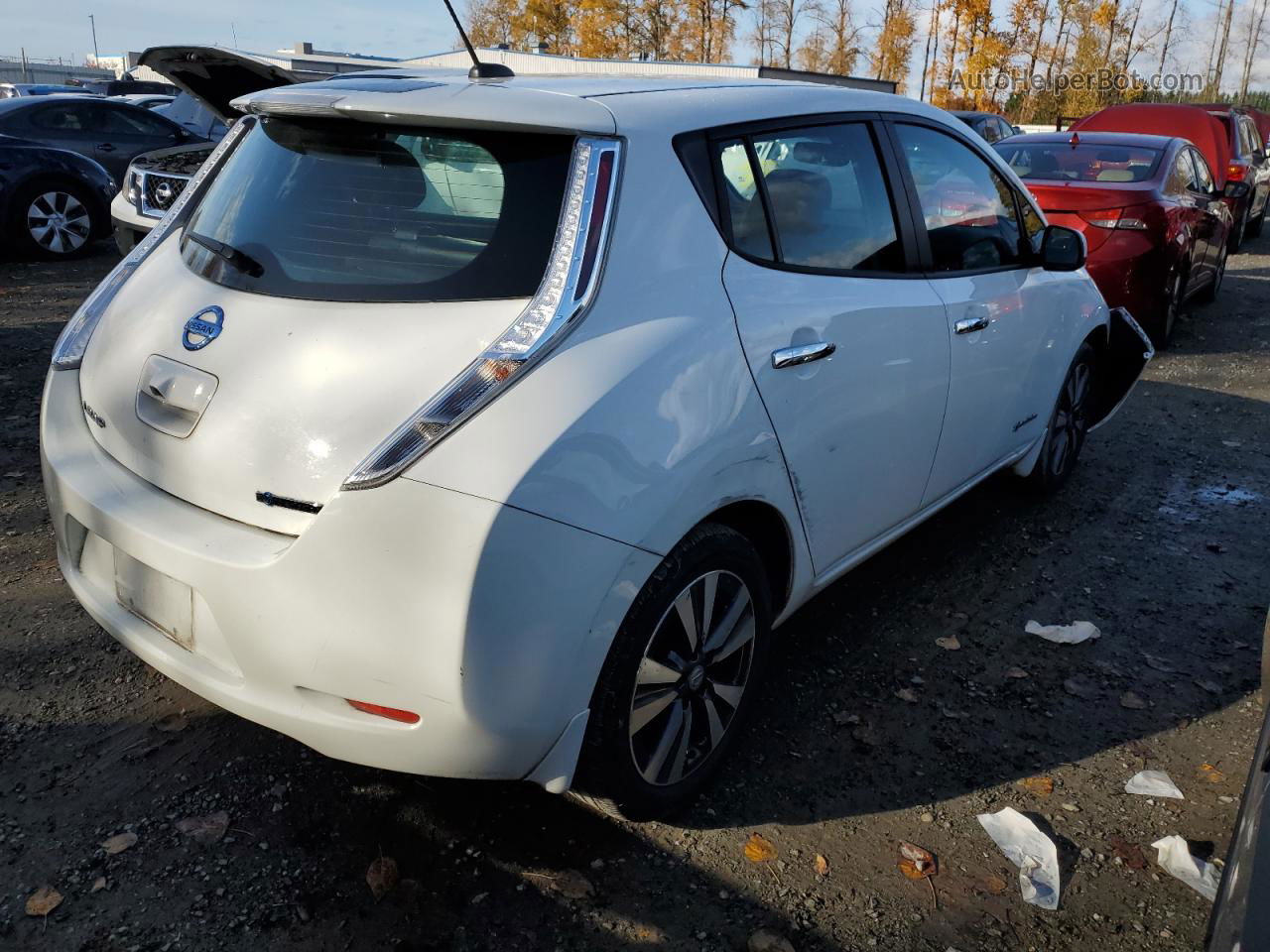 2015 Nissan Leaf S White vin: 1N4AZ0CP7FC324367