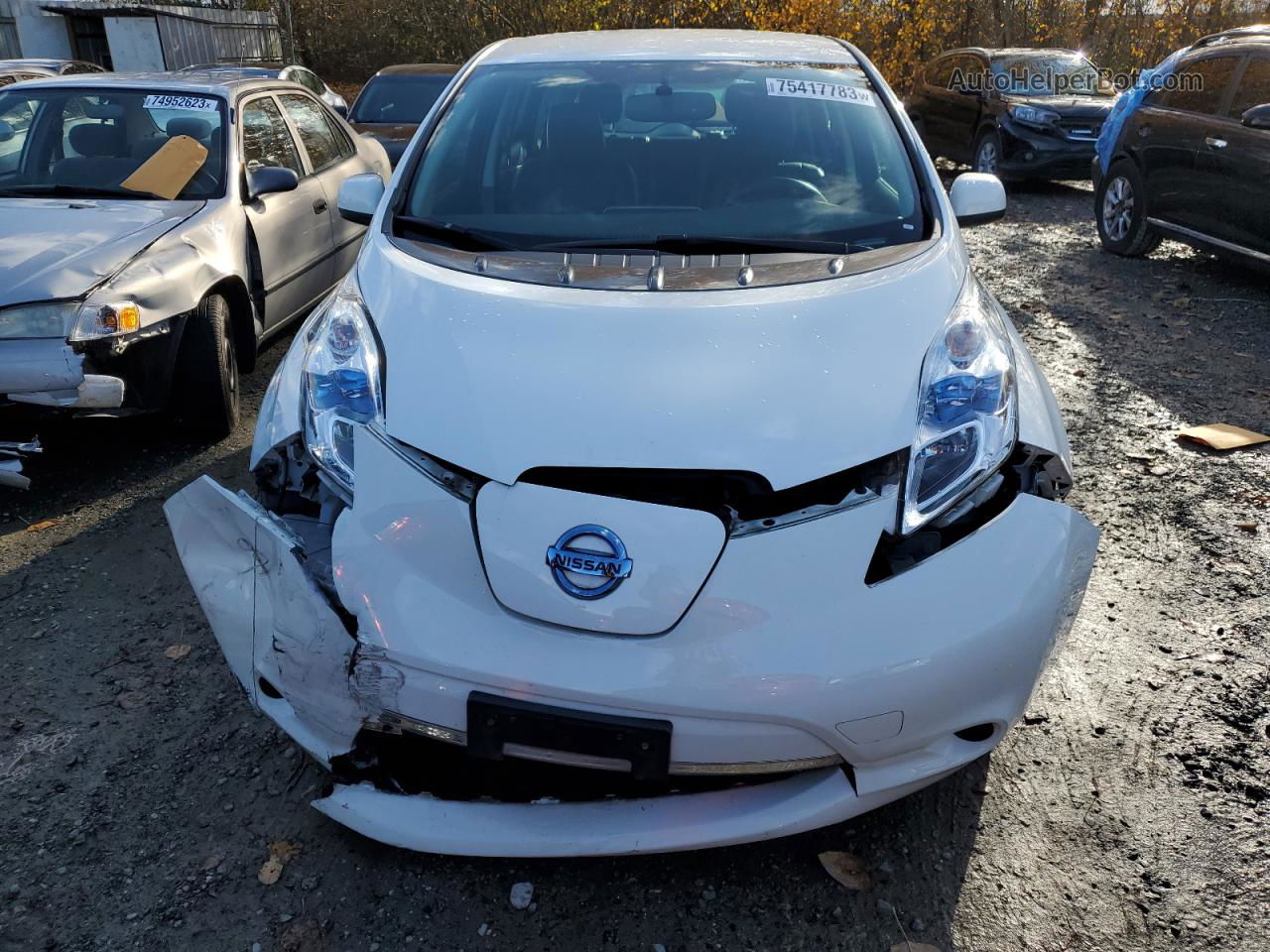 2015 Nissan Leaf S White vin: 1N4AZ0CP7FC324367