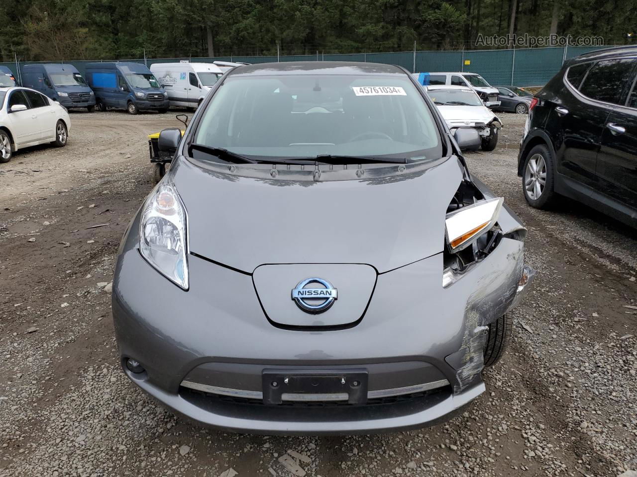 2015 Nissan Leaf S Gray vin: 1N4AZ0CP7FC324773