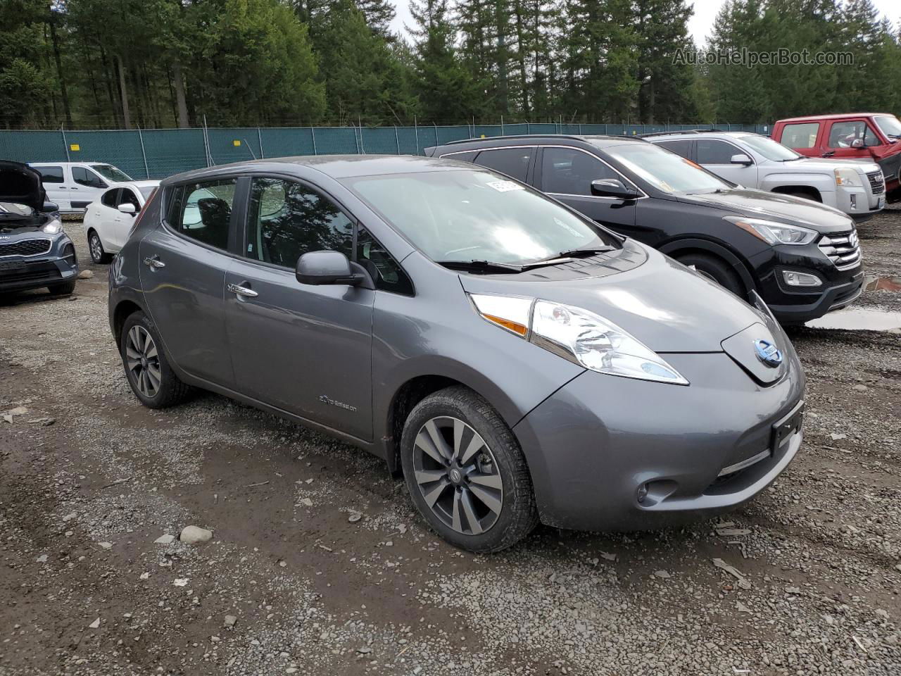 2015 Nissan Leaf S Серый vin: 1N4AZ0CP7FC324773