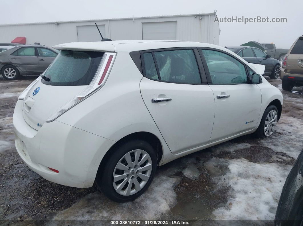 2015 Nissan Leaf S White vin: 1N4AZ0CP7FC325289