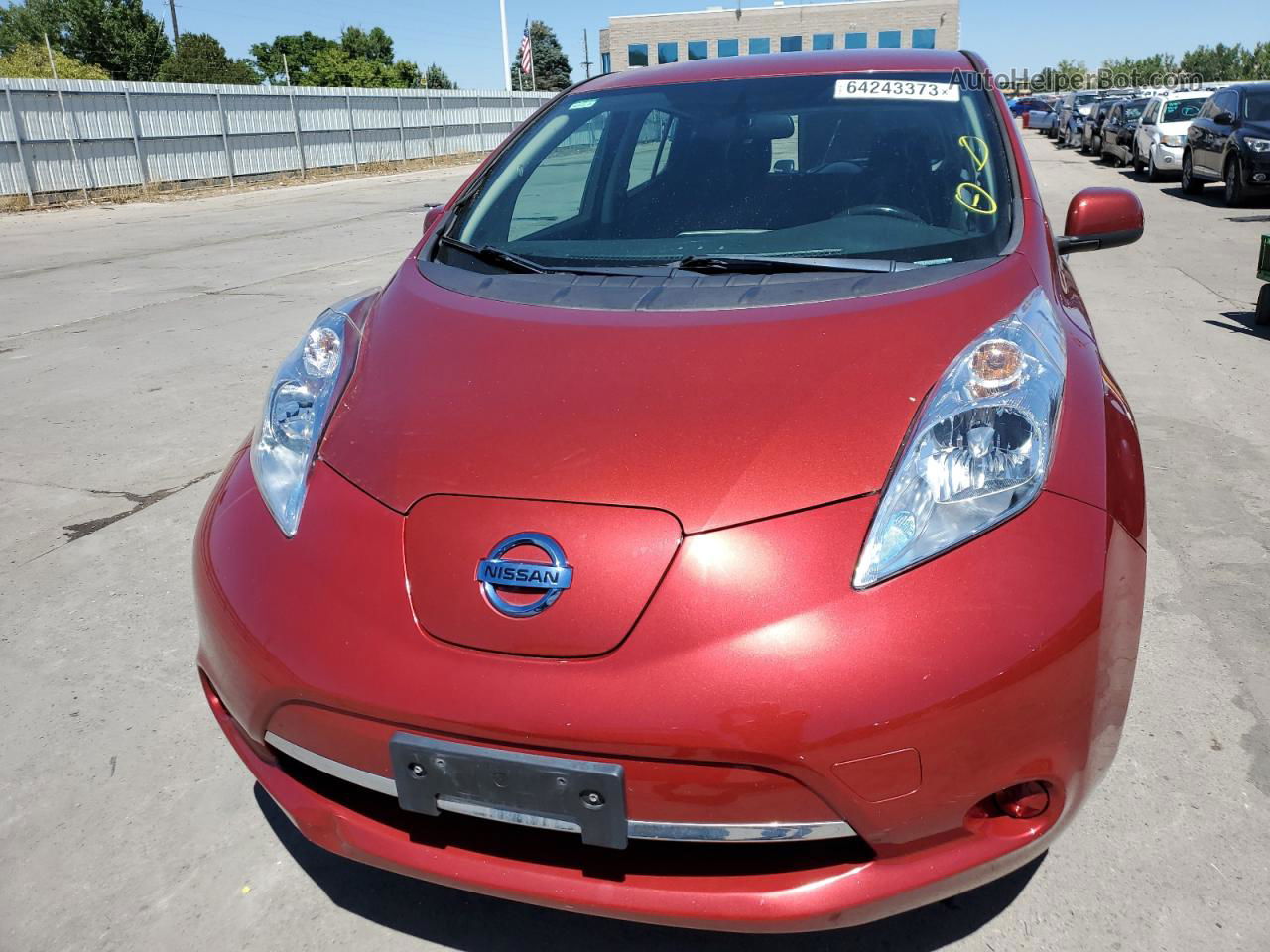 2015 Nissan Leaf S Burgundy vin: 1N4AZ0CP7FC327673