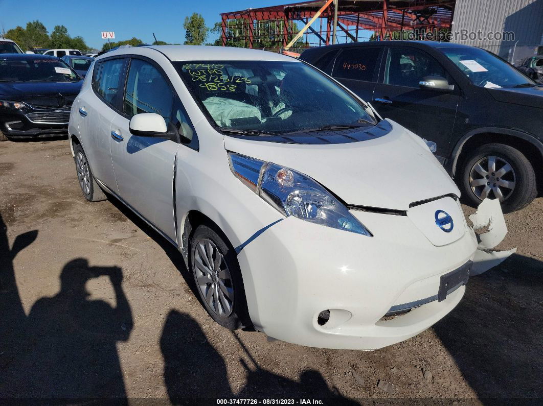 2015 Nissan Leaf S Белый vin: 1N4AZ0CP7FC329858