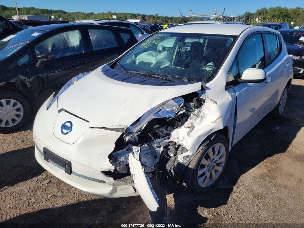 2015 Nissan Leaf S White vin: 1N4AZ0CP7FC329858