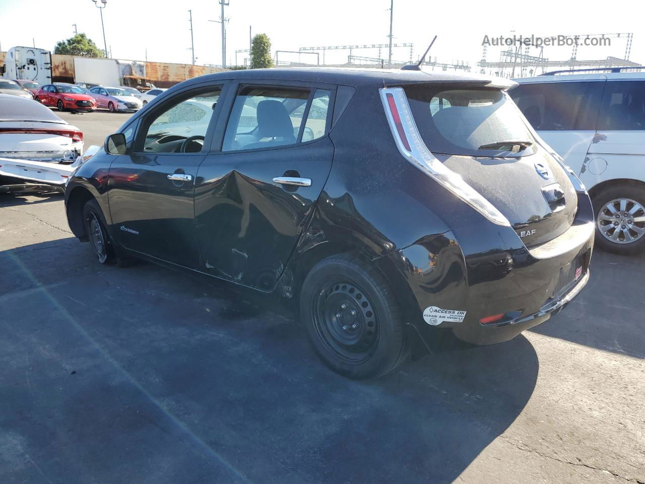 2015 Nissan Leaf S Black vin: 1N4AZ0CP8FC306783