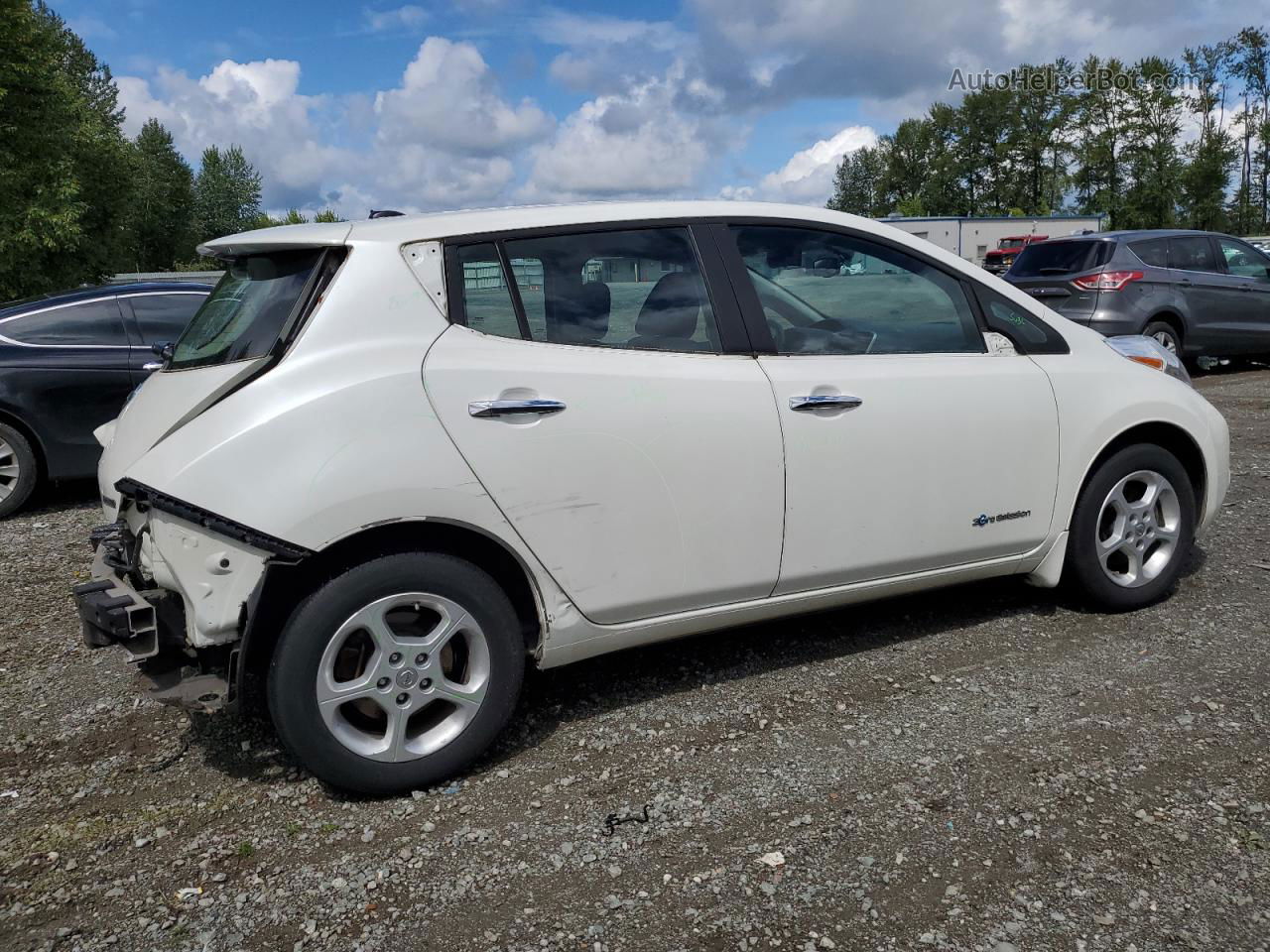 2015 Nissan Leaf S White vin: 1N4AZ0CP8FC306962