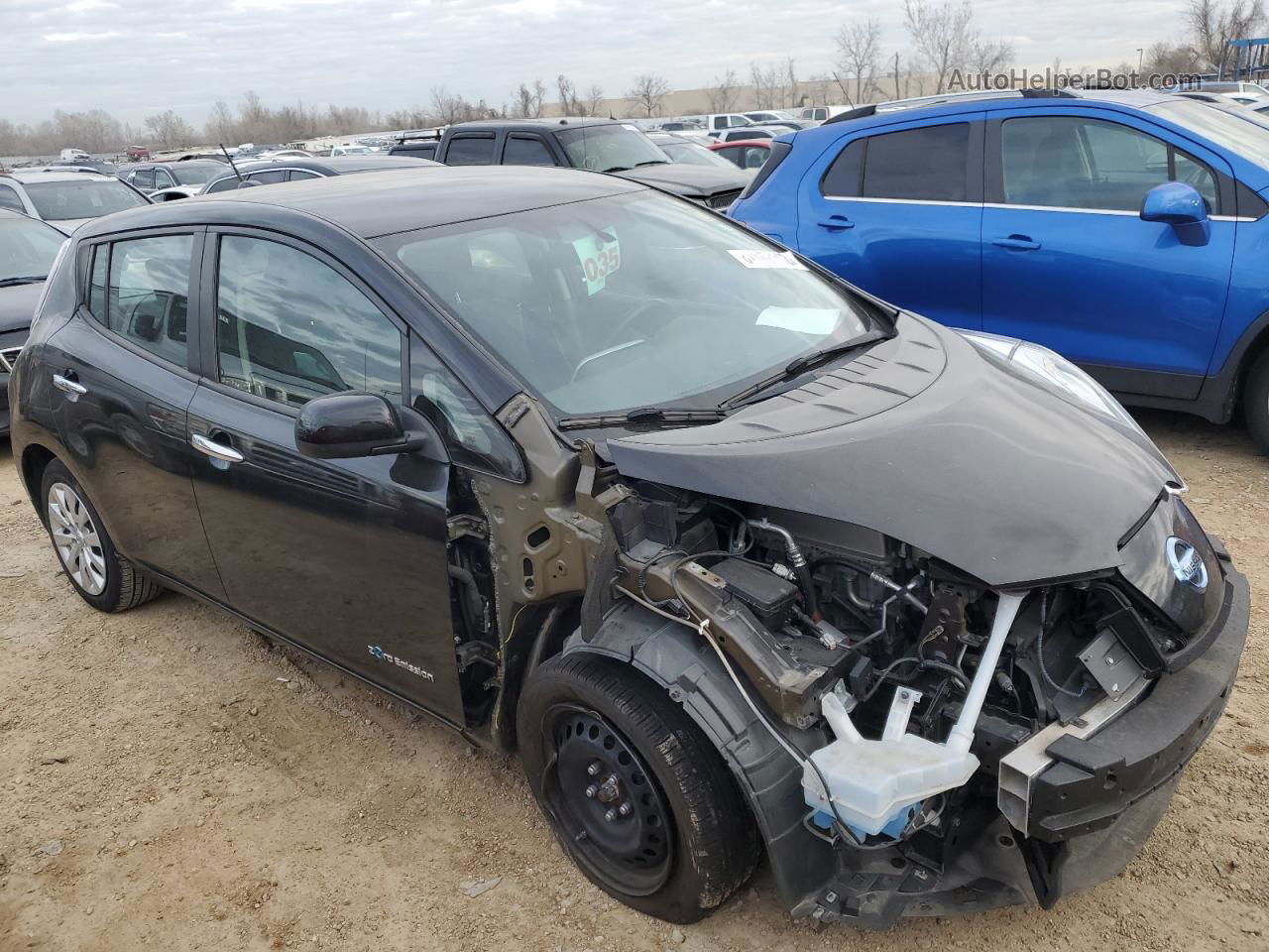 2015 Nissan Leaf S Black vin: 1N4AZ0CP8FC309201