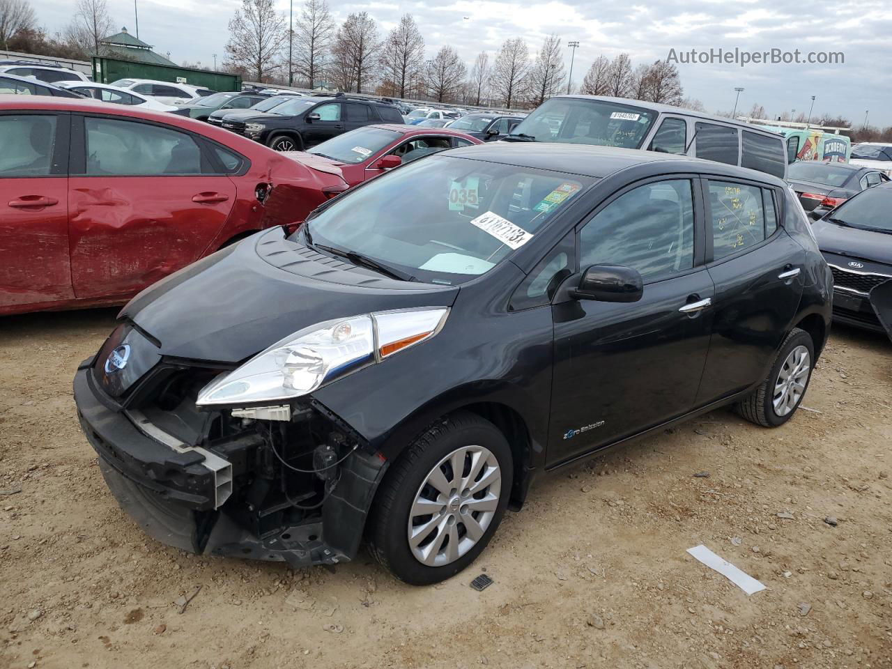 2015 Nissan Leaf S Black vin: 1N4AZ0CP8FC309201