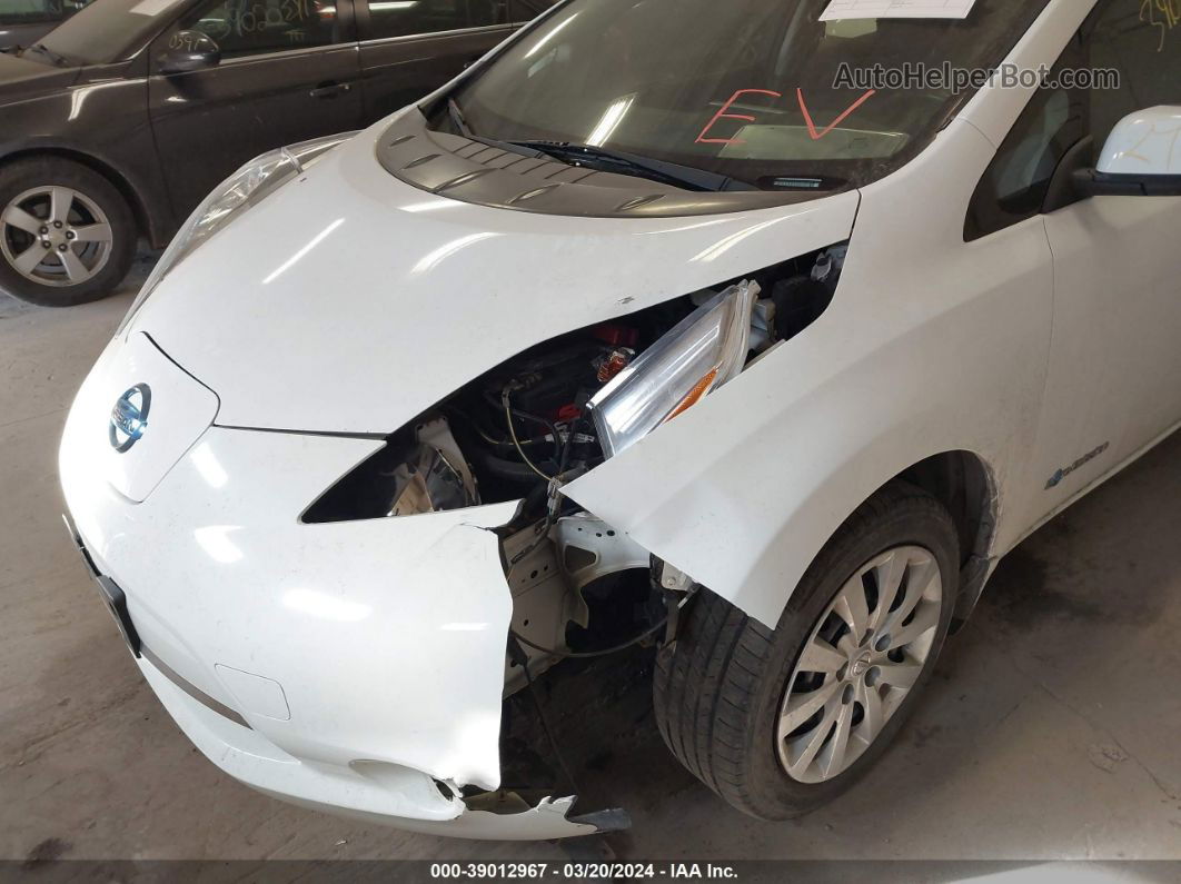 2015 Nissan Leaf S White vin: 1N4AZ0CP8FC318478