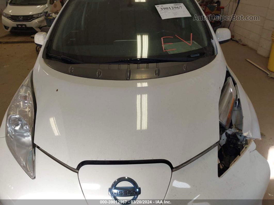 2015 Nissan Leaf S White vin: 1N4AZ0CP8FC318478