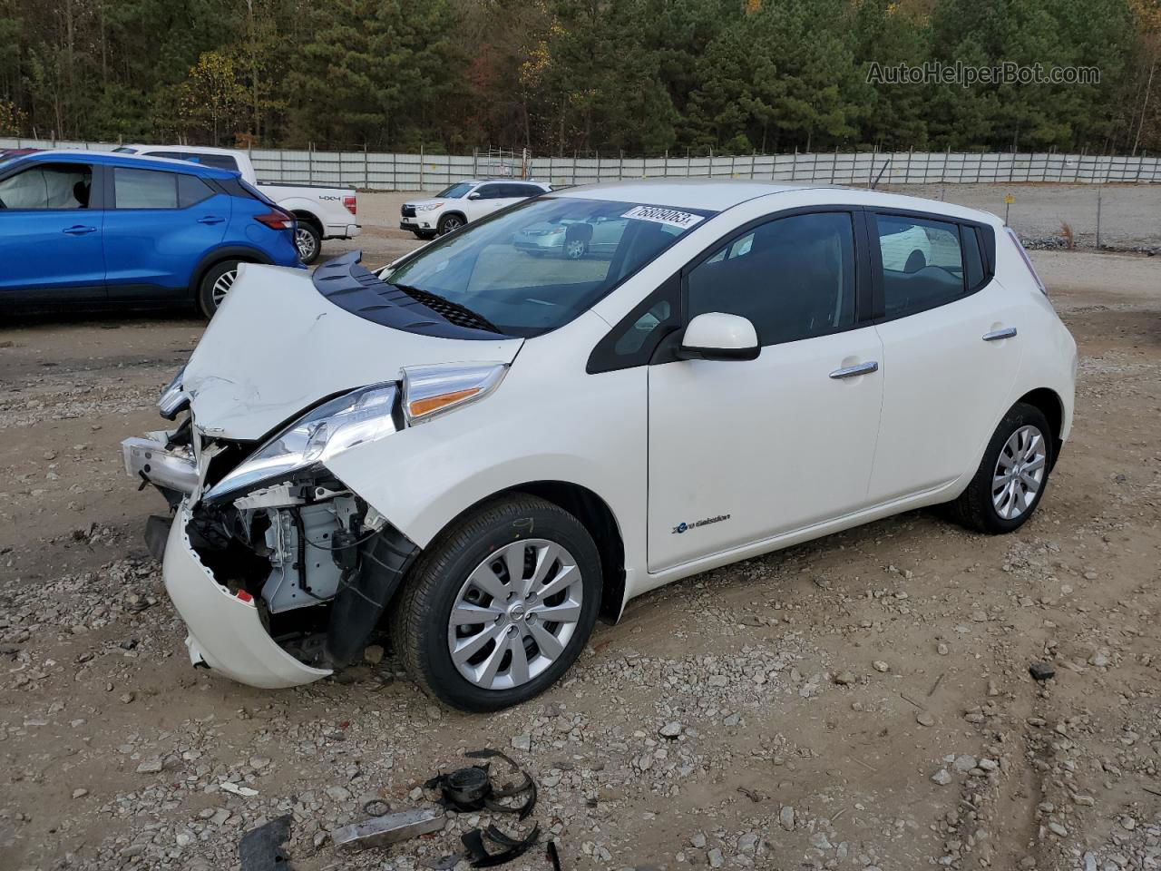 2015 Nissan Leaf S White vin: 1N4AZ0CP8FC323891