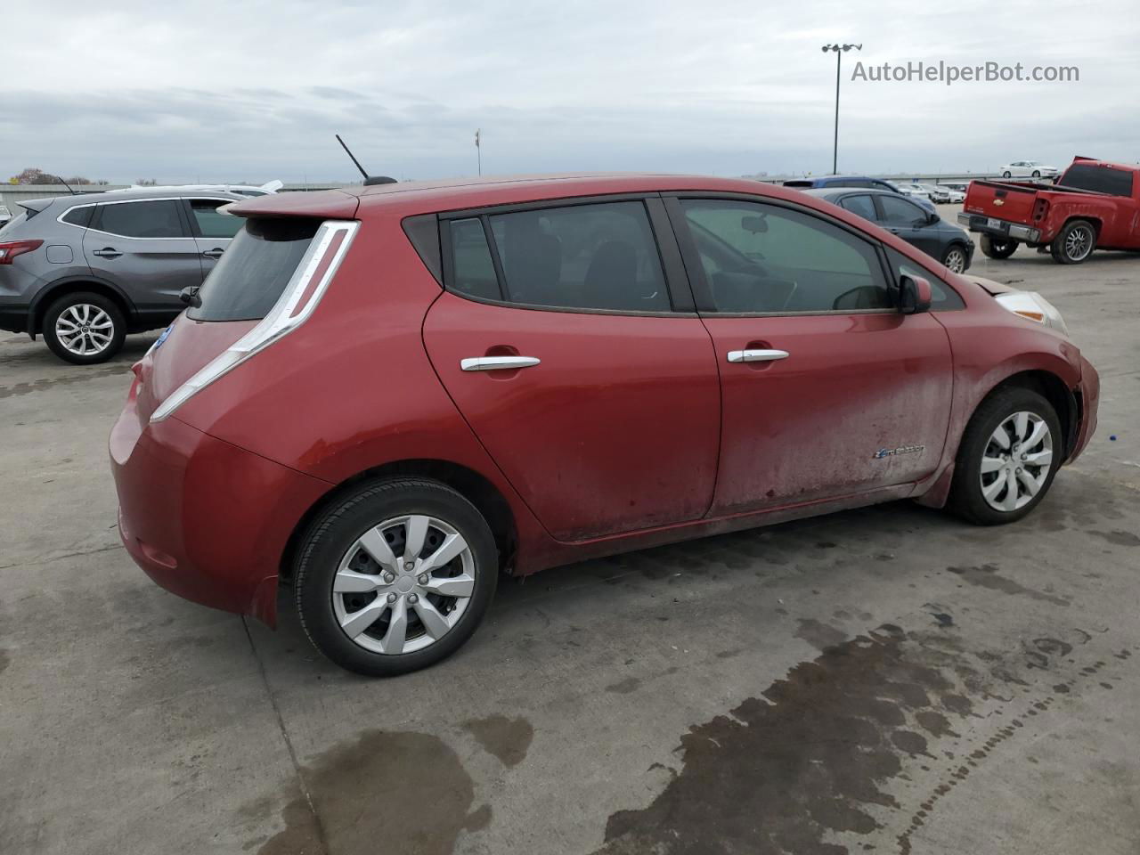 2015 Nissan Leaf S Red vin: 1N4AZ0CP8FC324524