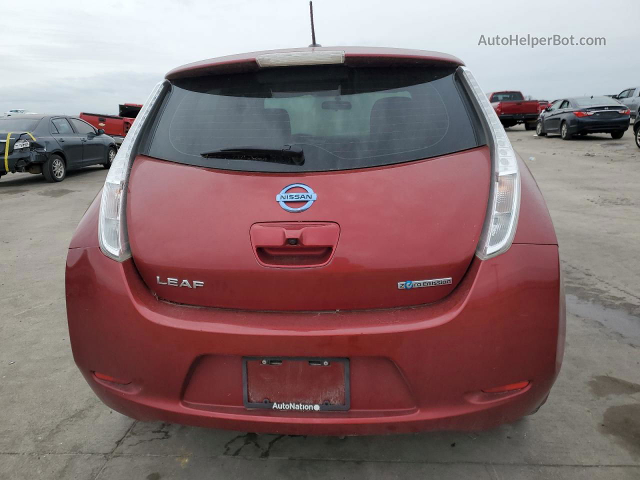 2015 Nissan Leaf S Red vin: 1N4AZ0CP8FC324524