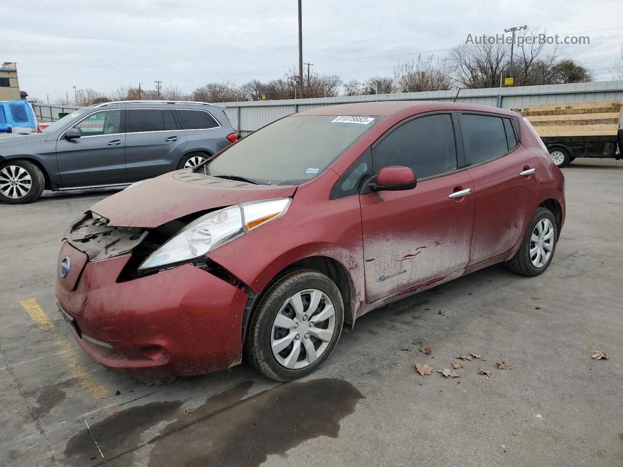 2015 Nissan Leaf S Red vin: 1N4AZ0CP8FC324524