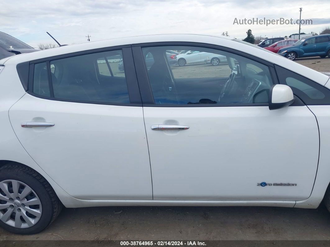 2015 Nissan Leaf S White vin: 1N4AZ0CP8FC329481