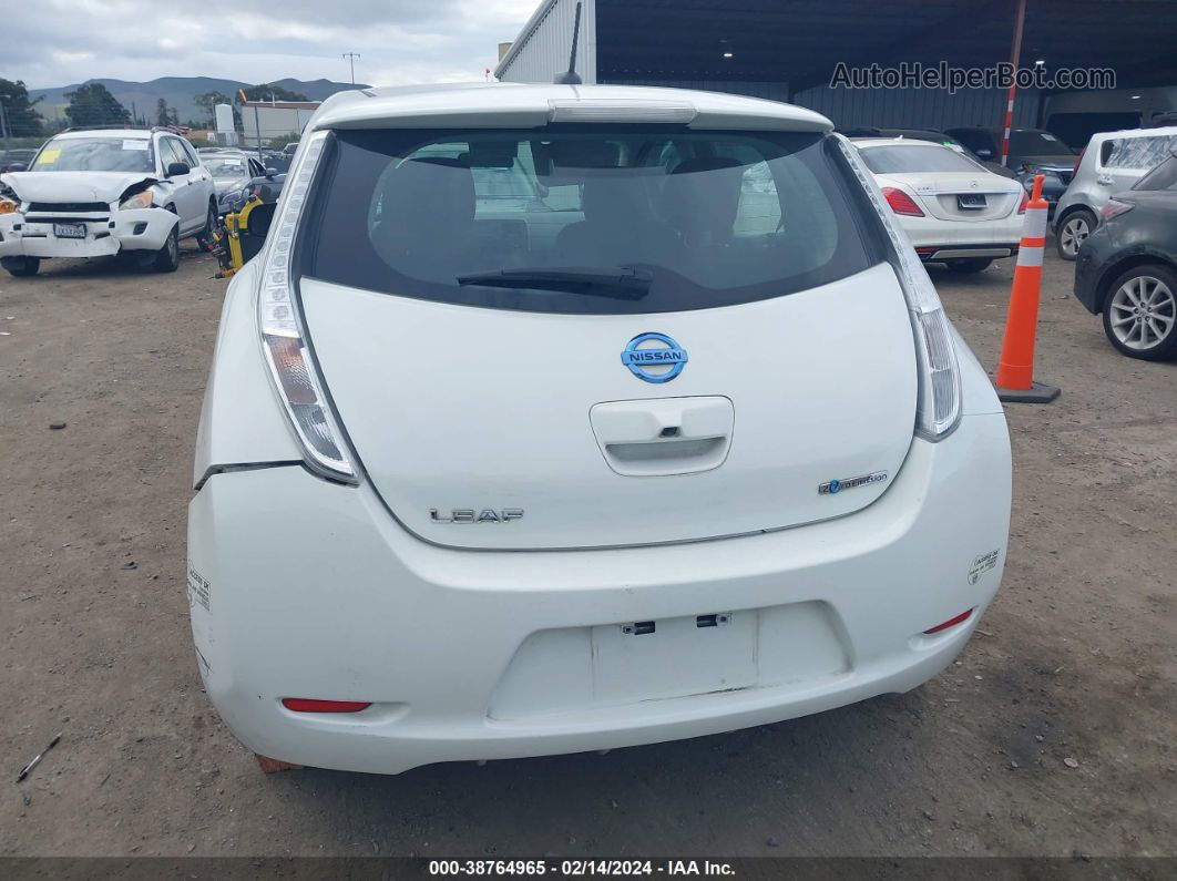 2015 Nissan Leaf S White vin: 1N4AZ0CP8FC329481